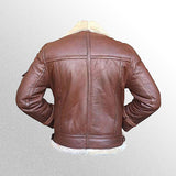 Mens b3 brown shearling leather jacket