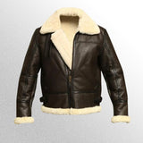 B3 Flight Aviator Brown Shearling Leather Jacket