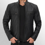 Black Biker Leather Jacket For Men