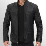 Black Biker Leather Jacket For Men