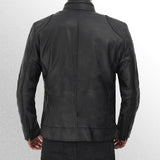 Black Biker Leather Jacket For Men