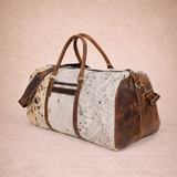 Genuine Cow Print Leather Duffle Bag