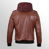 Edinburgh Tan Brown Bomber Leather Jacket