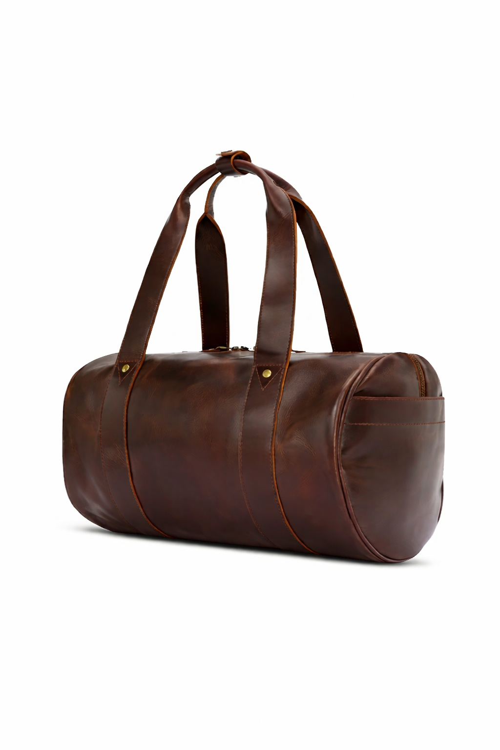 Full-Grain Brown Duffle Bag