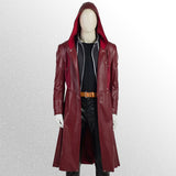 Fullmetal Alchemist Edward Elric Maroon Hooded Leather Coat