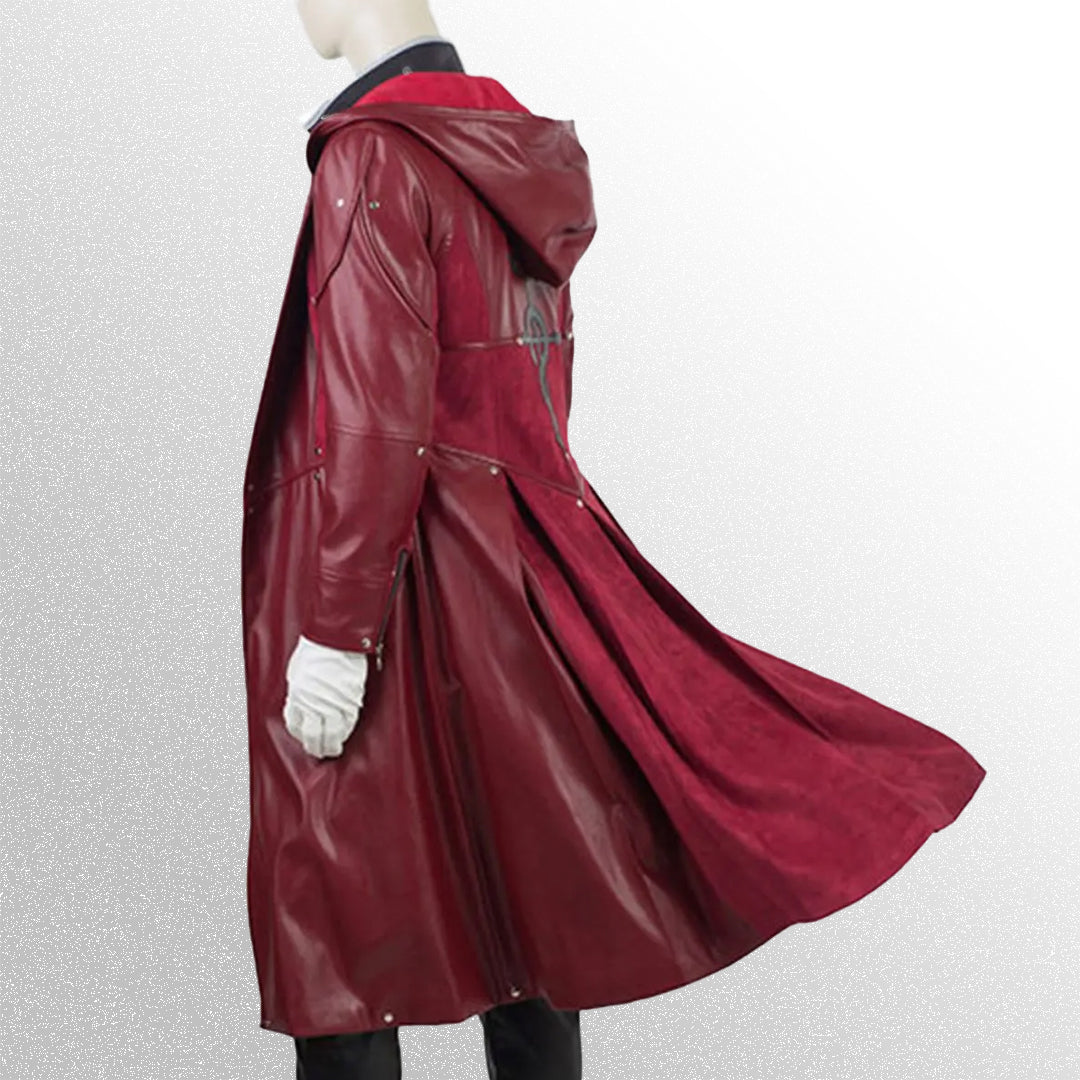 Fullmetal Alchemist Edward Elric Maroon Hooded Leather Coat