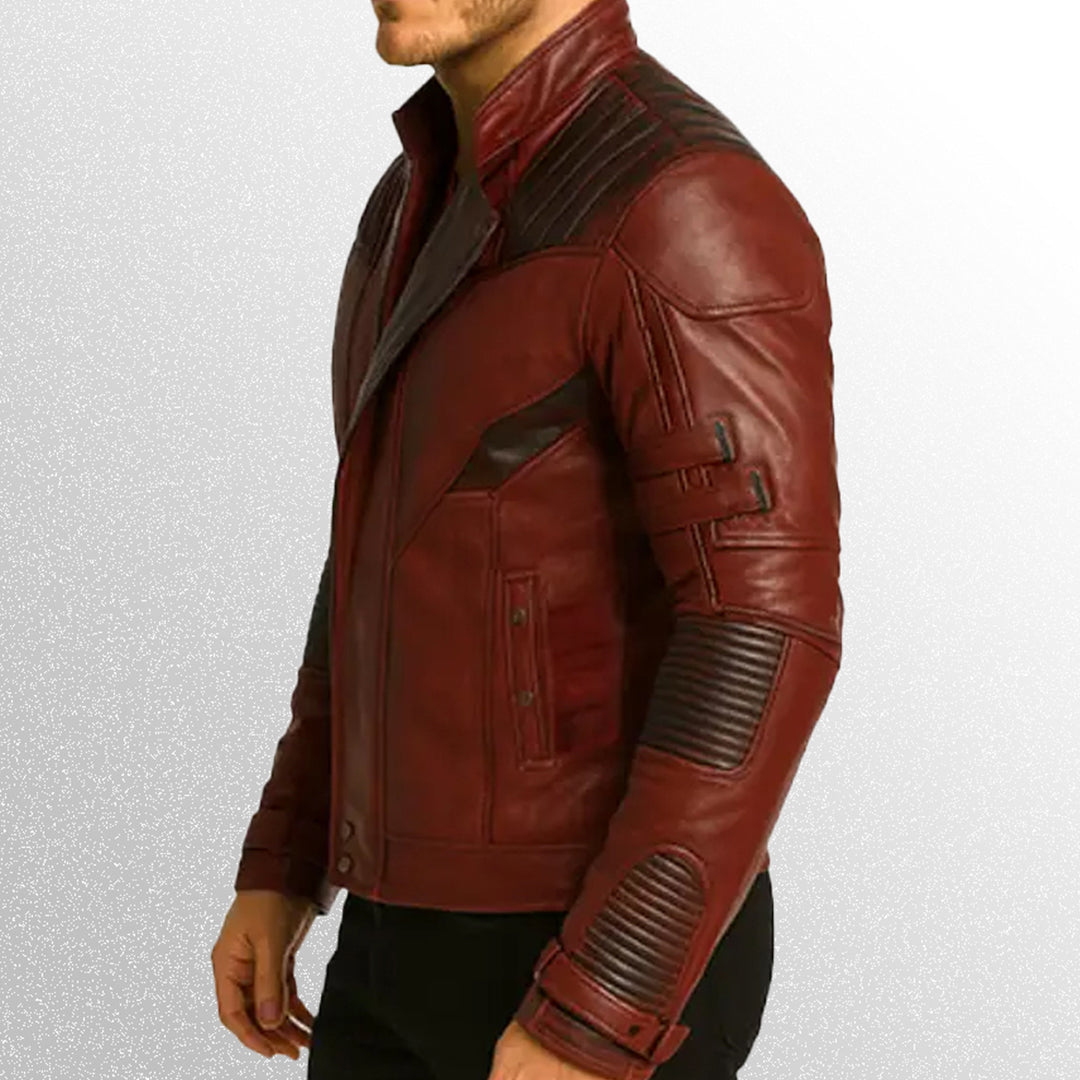 Guardians Of The Galaxy Star Lord Red Leather Jacket