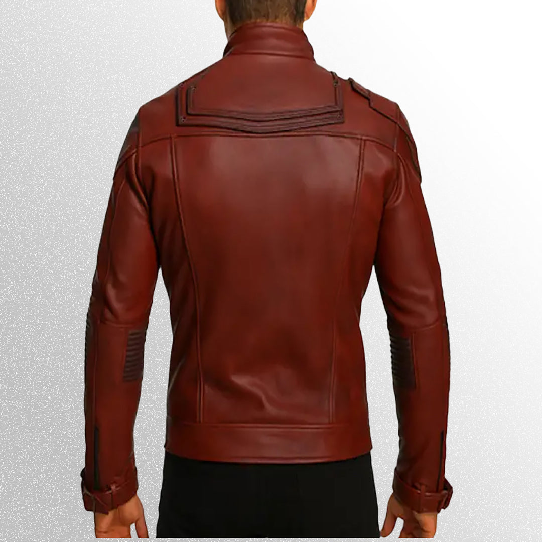 Guardians Of The Galaxy Star Lord Red Leather Jacket