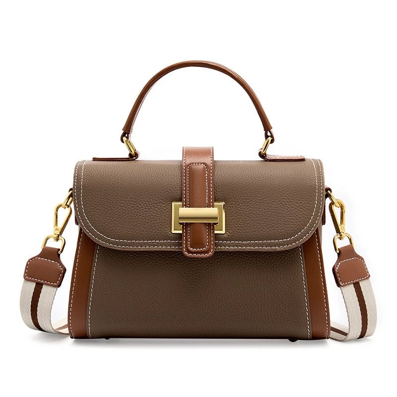Women’s Leather Structured Top Handle Crossbody Bag