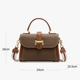 Women’s Leather Structured Top Handle Crossbody Bag
