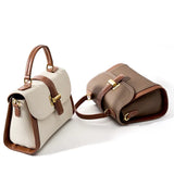 Women’s Leather Structured Top Handle Crossbody Bag