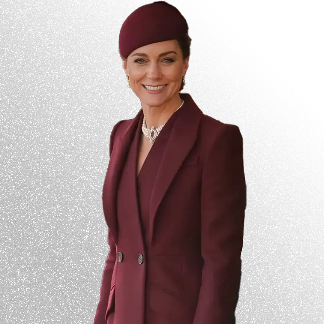 Kate Middleton Burgundy Coat