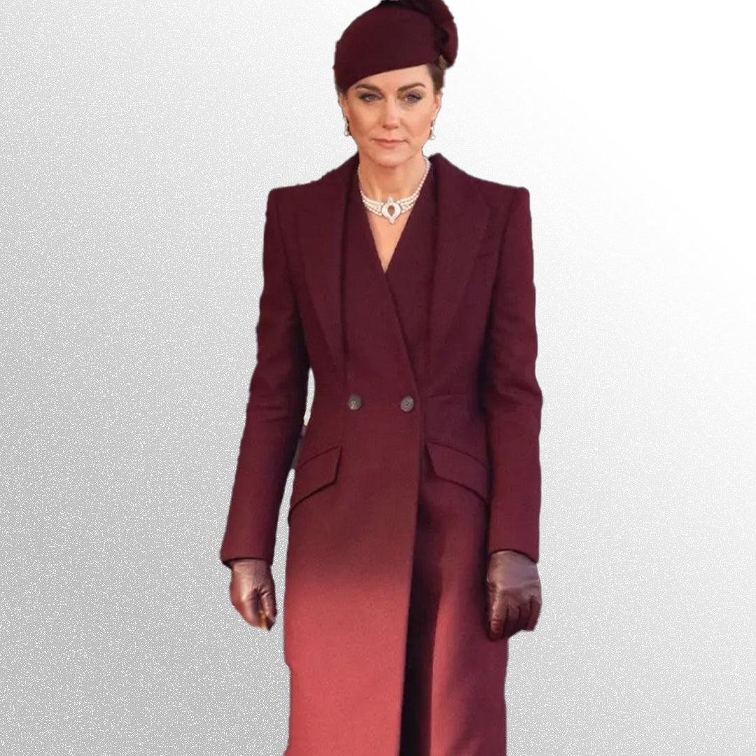 Kate Middleton Burgundy Coat