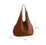 Slouchy Brown Leather Shoulder Bag for Women