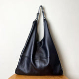 Slouchy Brown Leather Shoulder Bag for Women