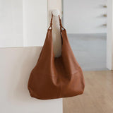 Slouchy Brown Leather Shoulder Bag for Women