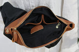 Slouchy Brown Leather Shoulder Bag for Women