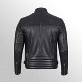 Men's Black Cafe Racer Leather Jacket