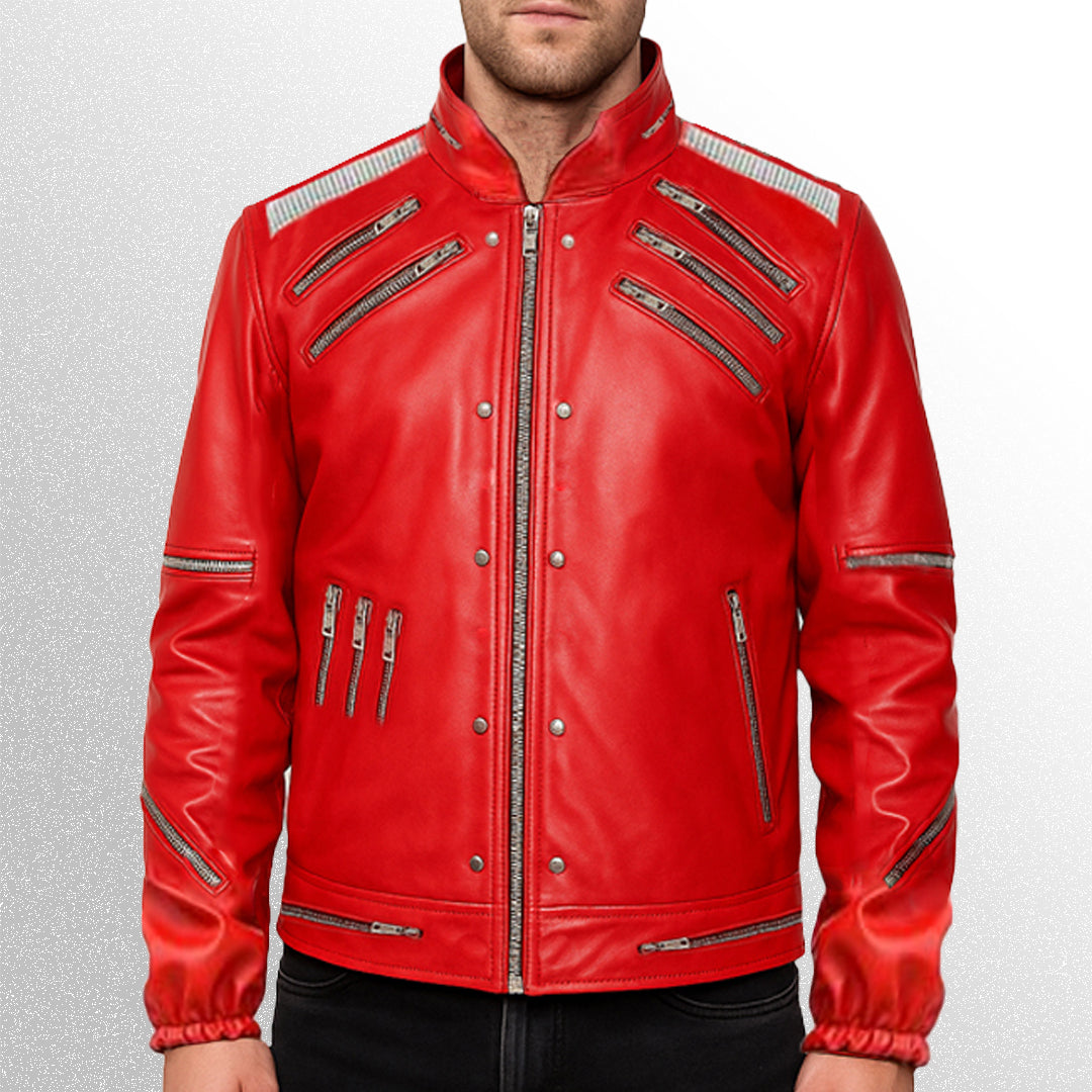 Michael Jackson Beat it Red Leather Jacket