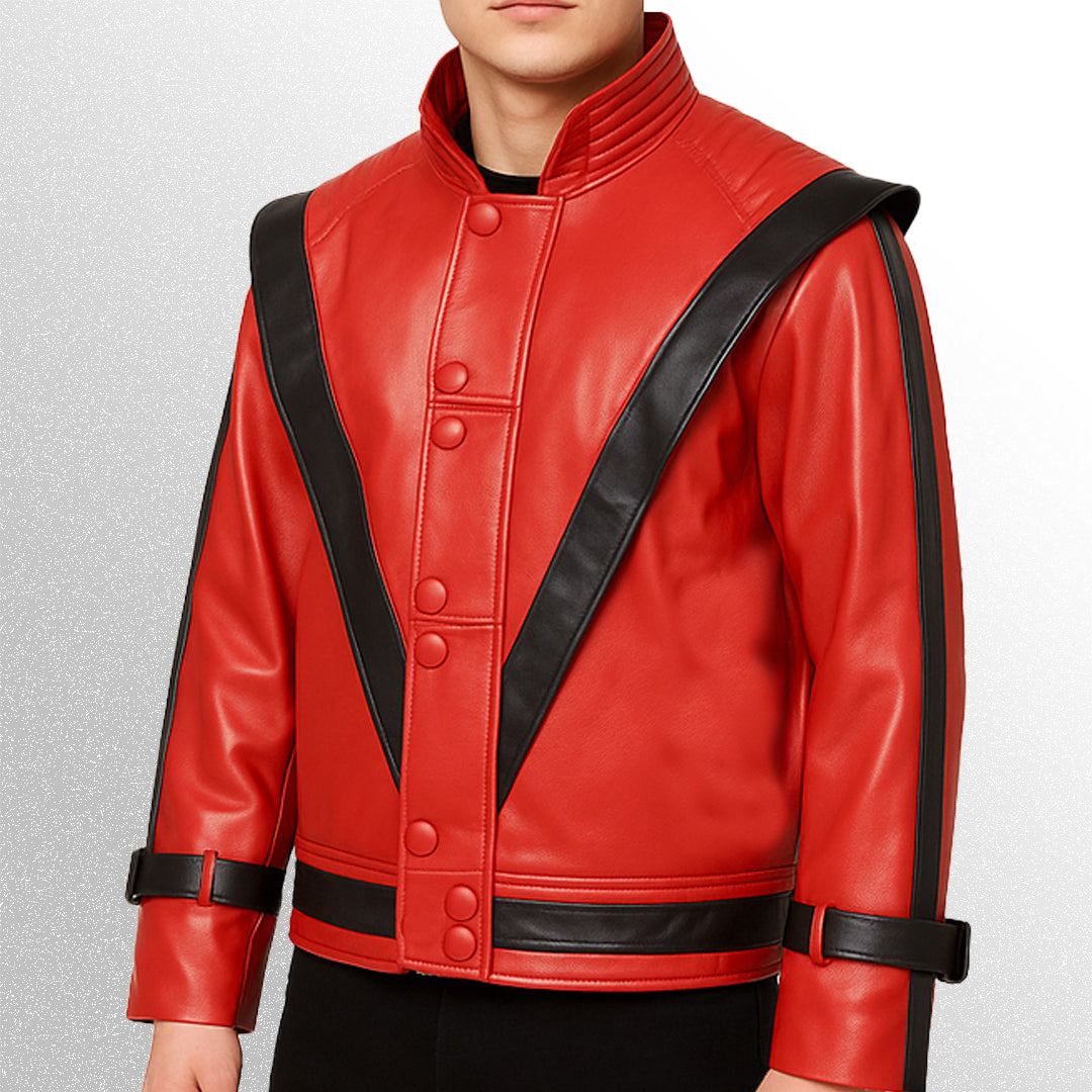 Michael Jackson Red Thriller Leather Jacket