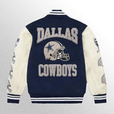 NFL Dallas Cowboys Blue and White Varsity Jacket