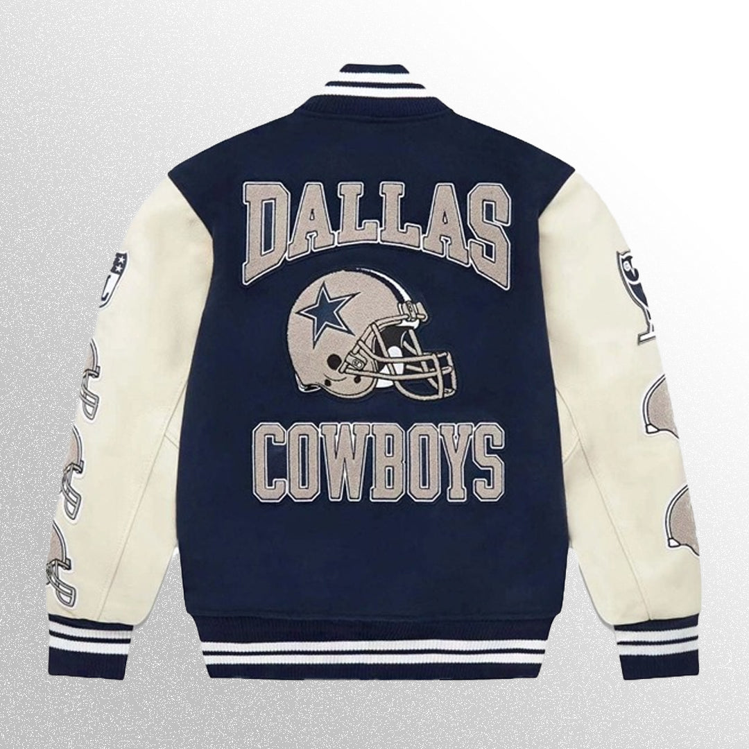 NFL Dallas Cowboys Blue and White Varsity Jacket