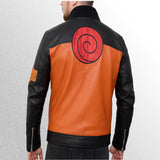 Men's Naruto Shippuden Orange Leather Jacket
