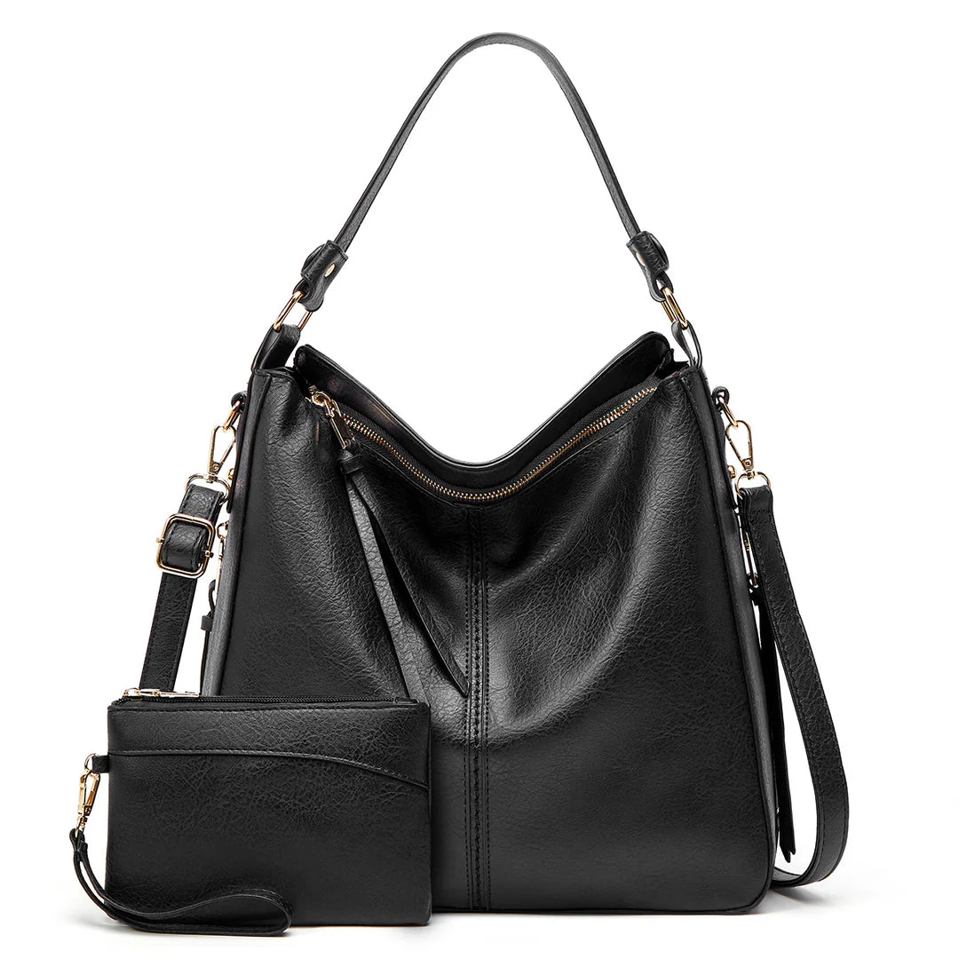 Real Leather Hobo Anti-Theft Handbag