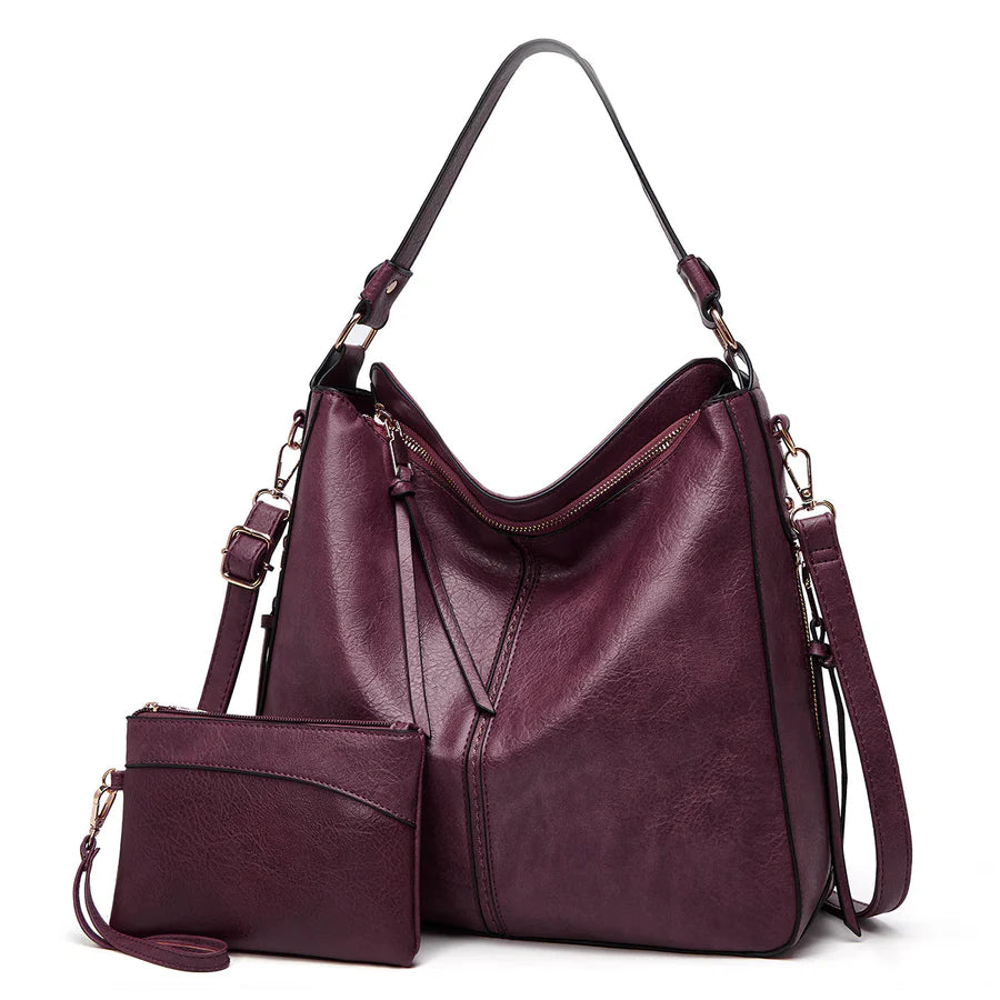Real Leather Hobo Anti-Theft Handbag