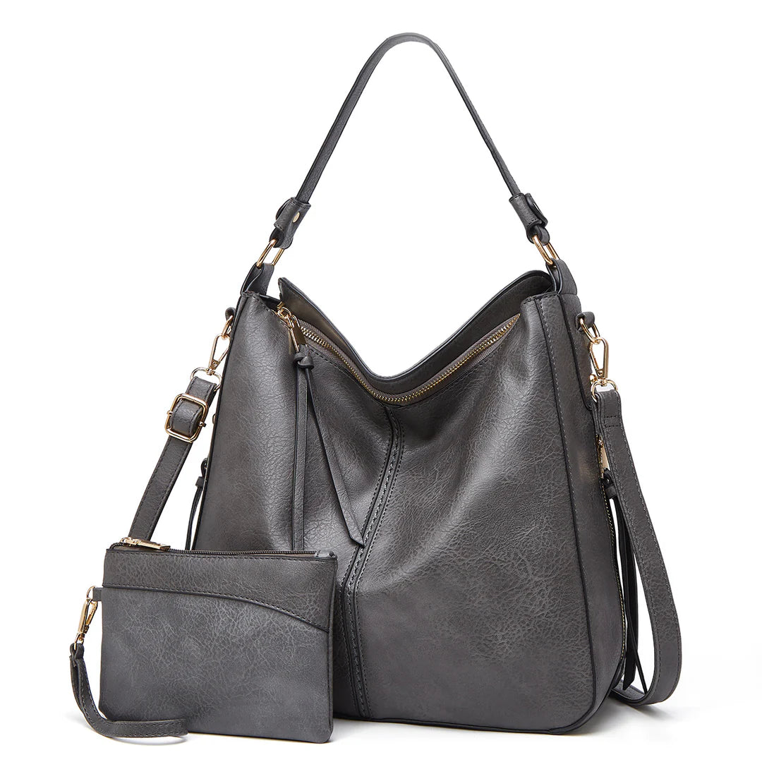 Real Leather Hobo Anti-Theft Handbag
