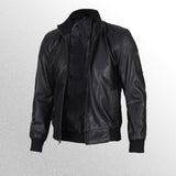 Geniune Cafe Racer Black Leather Jacket For Men