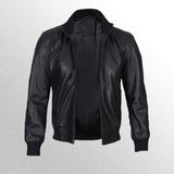 Geniune Cafe Racer Black Leather Jacket For Men