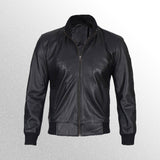 Geniune Cafe Racer Black Leather Jacket For Men