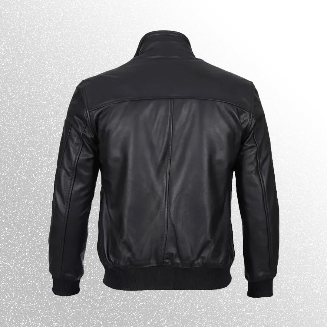 Geniune Cafe Racer Black Leather Jacket For Men
