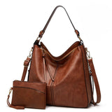 Real Leather Hobo Anti-Theft Handbag