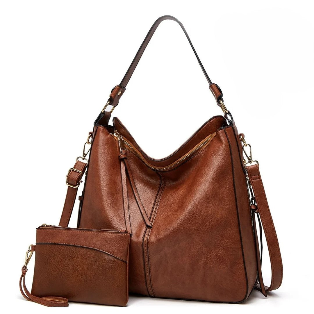 Real Leather Hobo Anti-Theft Handbag