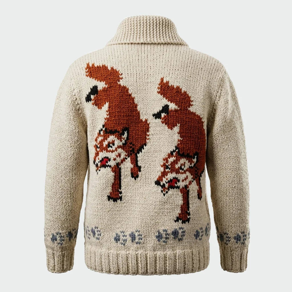 Project Hail Mary 2026 Ryan Gosling Wolf Knit Zip-Up Sweater