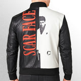 Scarface Tony Montana Black & White Leather Jacket