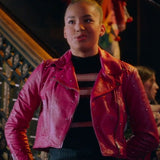 The Musical Gina High School Studded Pink Leather  Jacket