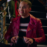 The Musical Gina High School Studded Pink Leather  Jacket