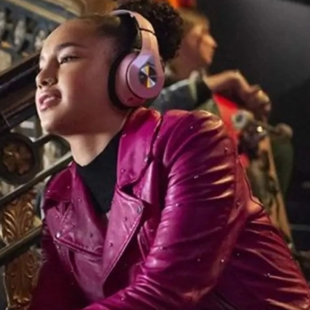 The Musical Gina High School Studded Pink Leather  Jacket