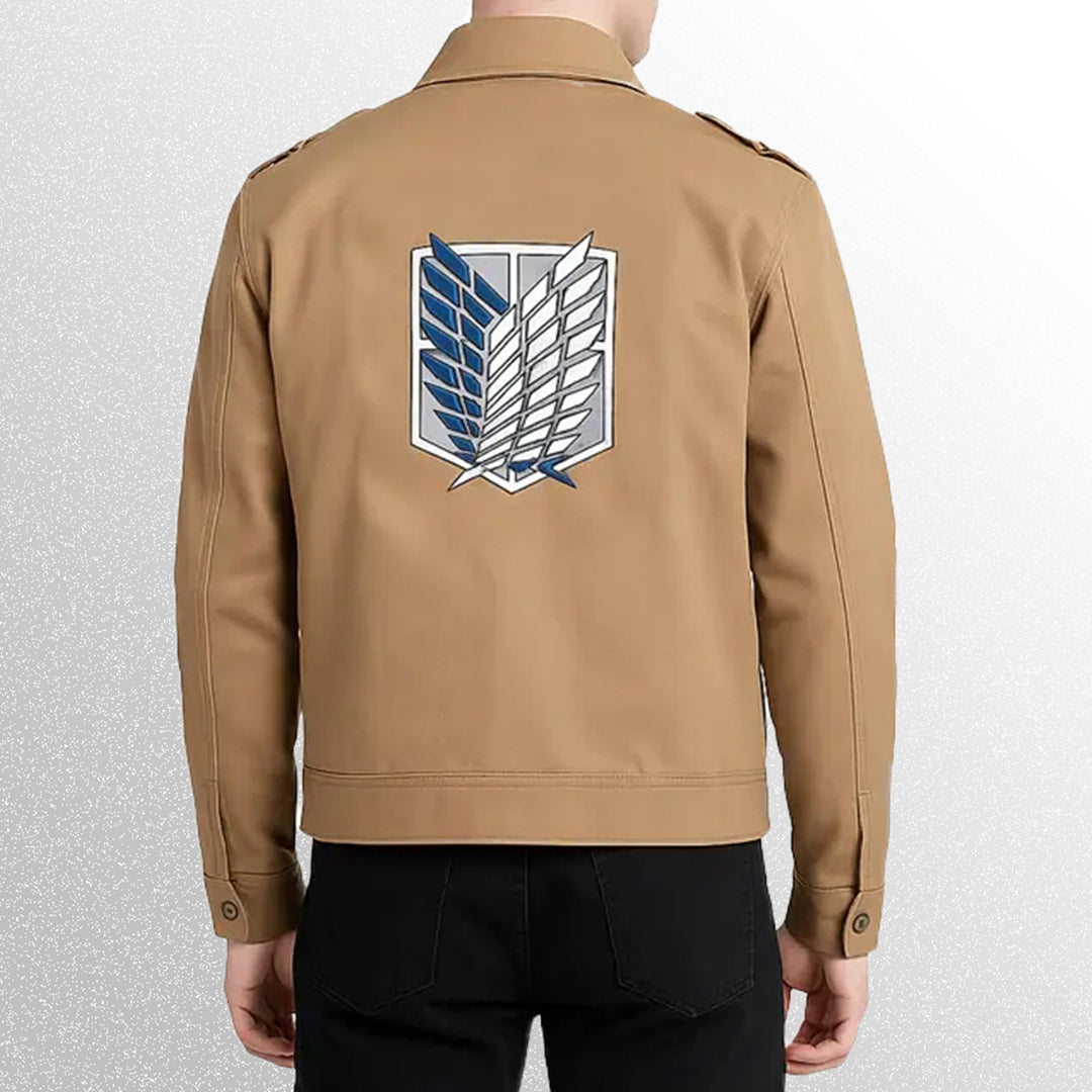 Attack on titan shingeki no kyojin brown back view jacket