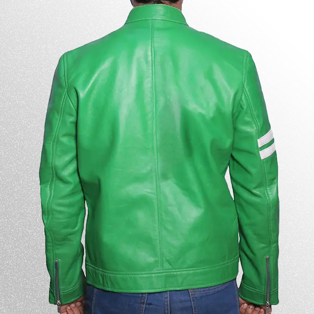 Ben 10 alien force leather jacket back image