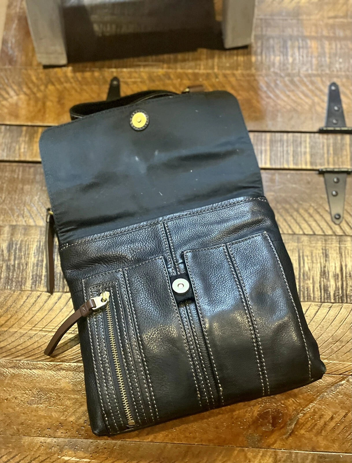 Black Crossbody Leather Shoulder Bag