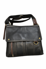 Black Crossbody Leather Shoulder Bag