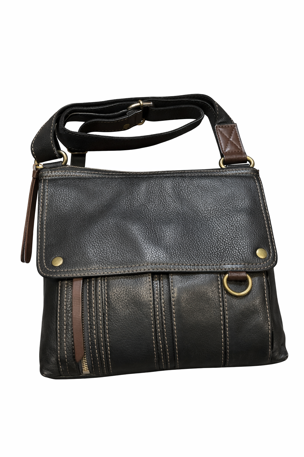 Black Crossbody Leather Shoulder Bag