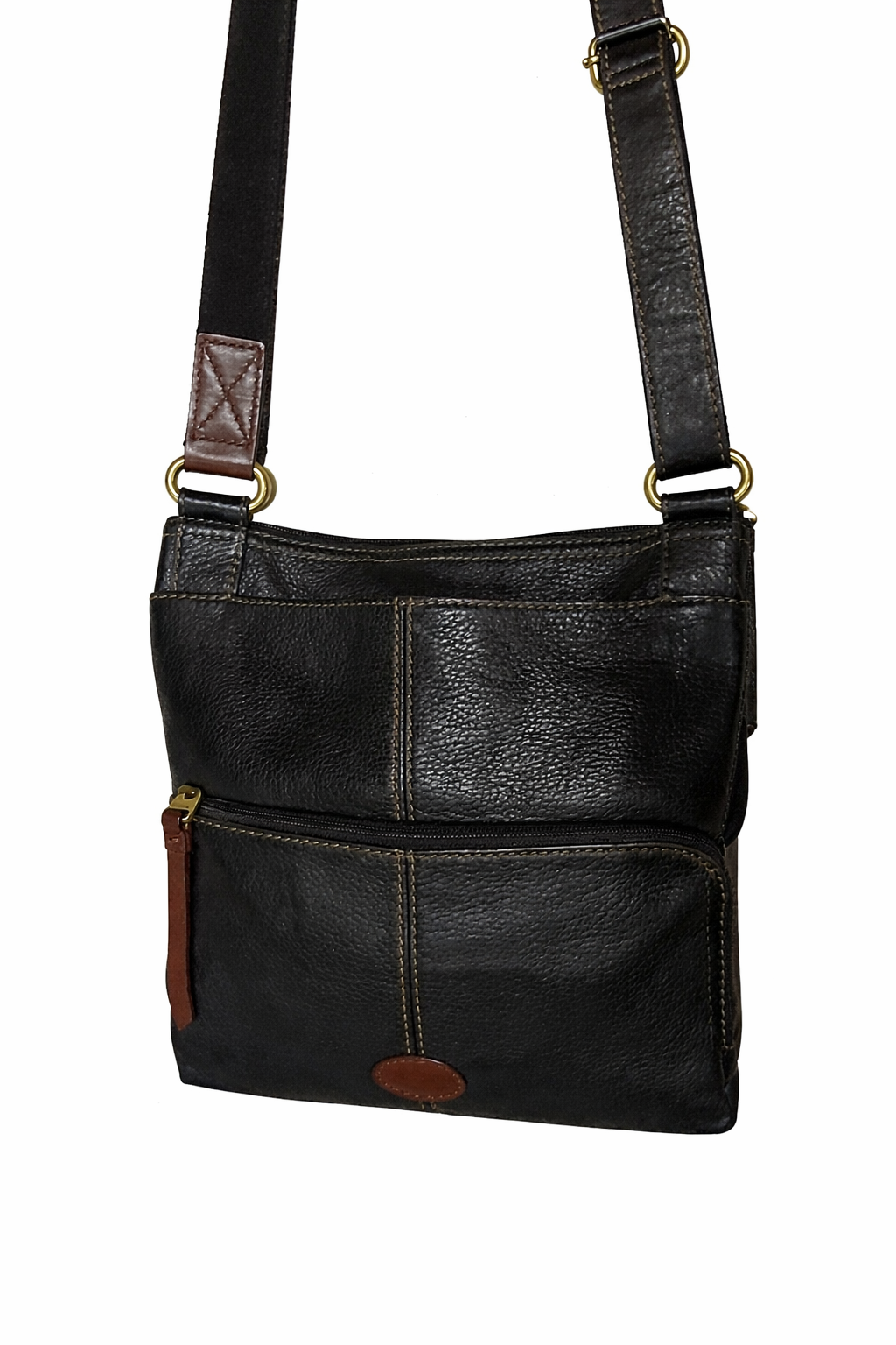 Black Crossbody Leather Shoulder Bag