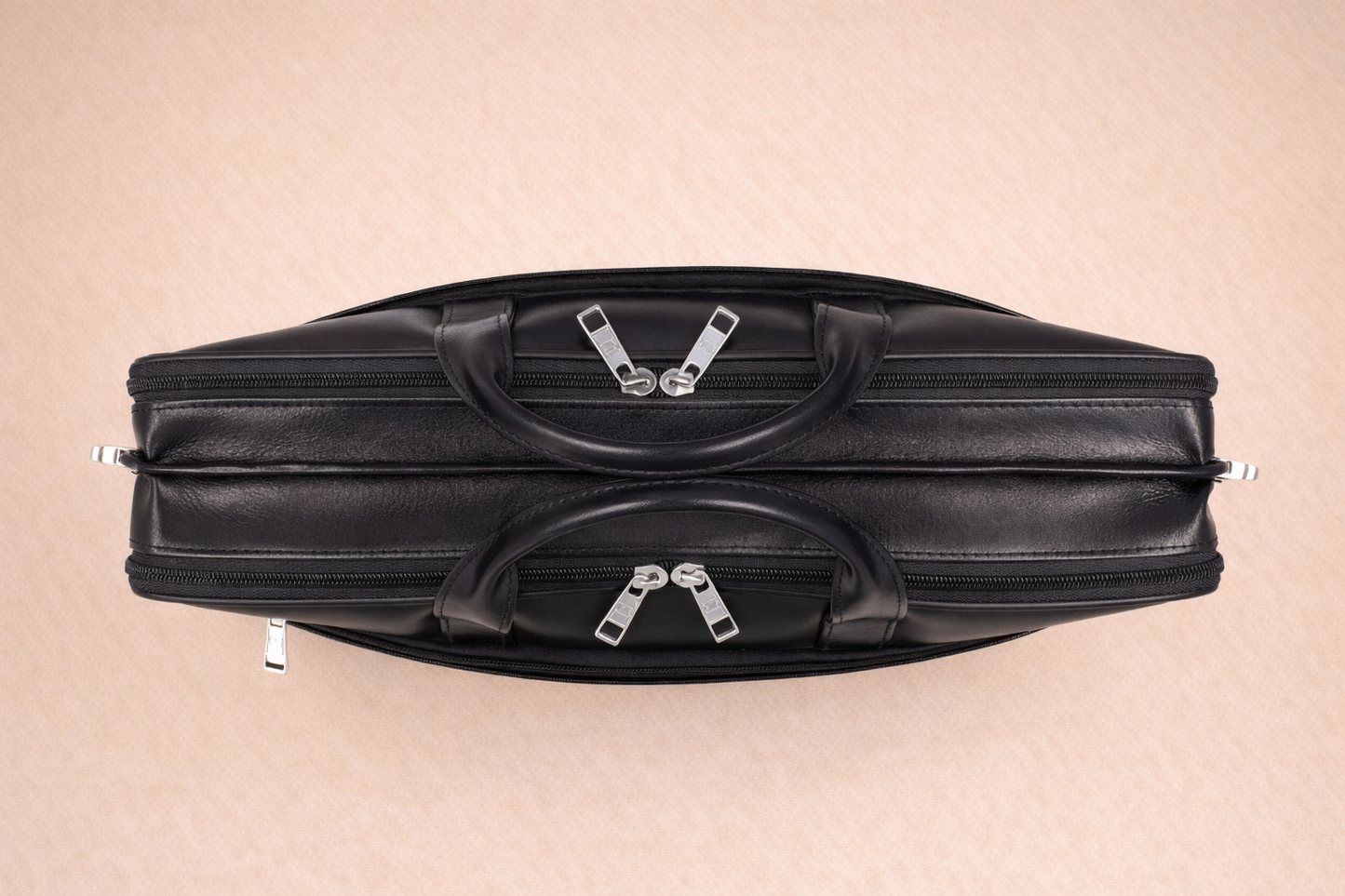 High-Quality Black Leather Laptop Bag