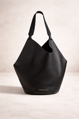 Medium Black Lotus Tote Bag
