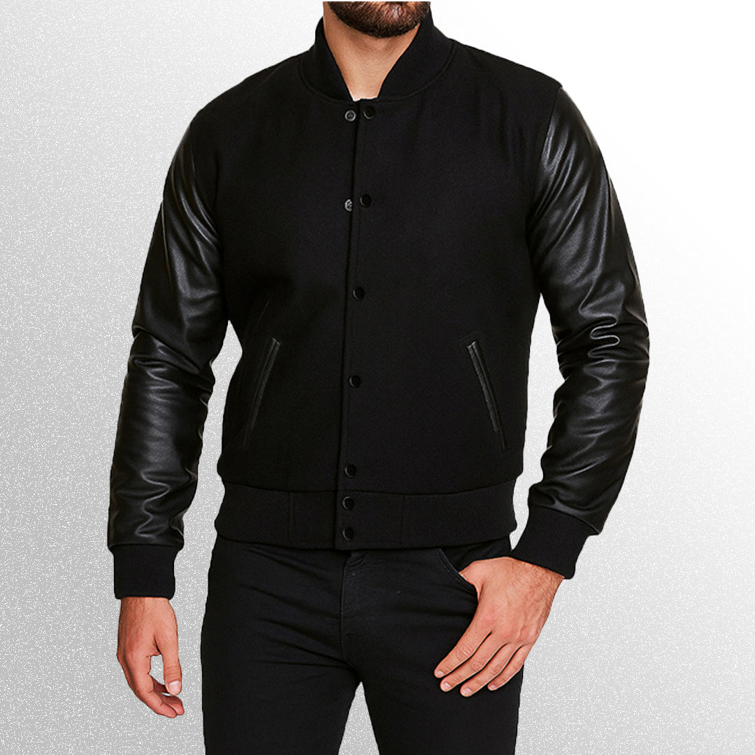 Black varsity jacket